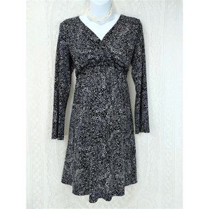 Mimi Black White Paisley Maternity Dress Size L